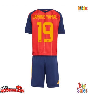 Spain Lamine Yamal #19 Replica Home Stadium Kit for Kids World Cup 2026 Short Sleeve (+ pants)